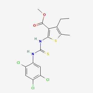 molecular formula C16H15Cl3N2O2S2 B4841211 methyl 4-ethyl-5-methyl-2-({[(2,4,5-trichlorophenyl)amino]carbonothioyl}amino)-3-thiophenecarboxylate 