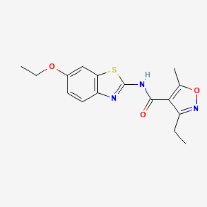 molecular formula C16H17N3O3S B4841233 N-(6-ethoxy-1,3-benzothiazol-2-yl)-3-ethyl-5-methyl-4-isoxazolecarboxamide 