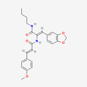 molecular formula C24H26N2O5 B4841238 3-(1,3-benzodioxol-5-yl)-N-butyl-2-{[3-(4-methoxyphenyl)acryloyl]amino}acrylamide 
