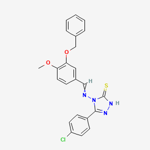 molecular formula C23H19ClN4O2S B4841244 4-{[3-(benzyloxy)-4-methoxybenzylidene]amino}-5-(4-chlorophenyl)-4H-1,2,4-triazole-3-thiol 