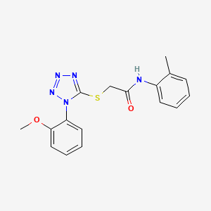 2-{[1-(2-methoxyphenyl)-1H-tetrazol-5-yl]thio}-N-(2-methylphenyl)acetamide