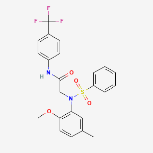 molecular formula C23H21F3N2O4S B4841270 N~2~-(2-methoxy-5-methylphenyl)-N~2~-(phenylsulfonyl)-N~1~-[4-(trifluoromethyl)phenyl]glycinamide 