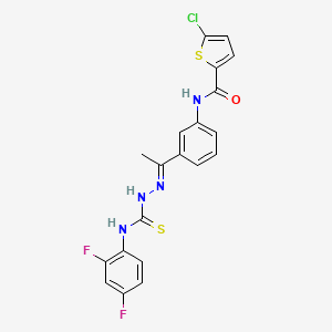 molecular formula C20H15ClF2N4OS2 B4841284 5-chloro-N-[3-(N-{[(2,4-difluorophenyl)amino]carbonothioyl}ethanehydrazonoyl)phenyl]-2-thiophenecarboxamide 
