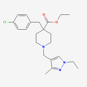 molecular formula C22H30ClN3O2 B4841318 ethyl 4-(4-chlorobenzyl)-1-[(1-ethyl-3-methyl-1H-pyrazol-4-yl)methyl]-4-piperidinecarboxylate 