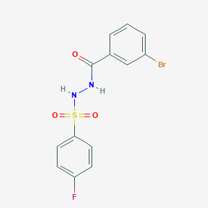 molecular formula C13H10BrFN2O3S B4841363 3-bromo-N'-[(4-fluorophenyl)sulfonyl]benzohydrazide 