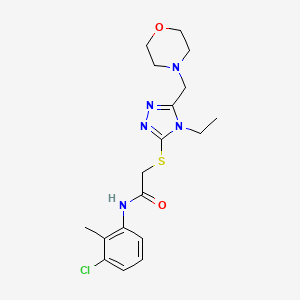 molecular formula C18H24ClN5O2S B4841403 N-(3-chloro-2-methylphenyl)-2-{[4-ethyl-5-(4-morpholinylmethyl)-4H-1,2,4-triazol-3-yl]thio}acetamide 