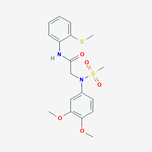 molecular formula C18H22N2O5S2 B4841420 N~2~-(3,4-dimethoxyphenyl)-N~2~-(methylsulfonyl)-N~1~-[2-(methylthio)phenyl]glycinamide 