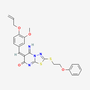 molecular formula C24H22N4O4S2 B4841454 6-[4-(allyloxy)-3-methoxybenzylidene]-5-imino-2-[(2-phenoxyethyl)thio]-5,6-dihydro-7H-[1,3,4]thiadiazolo[3,2-a]pyrimidin-7-one 