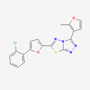 molecular formula C18H11ClN4O2S B4841456 6-[5-(2-chlorophenyl)-2-furyl]-3-(2-methyl-3-furyl)[1,2,4]triazolo[3,4-b][1,3,4]thiadiazole 