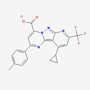 molecular formula C21H15F3N4O2 B4841459 10-cyclopropyl-2-(4-methylphenyl)-8-(trifluoromethyl)pyrido[2',3':3,4]pyrazolo[1,5-a]pyrimidine-4-carboxylic acid 