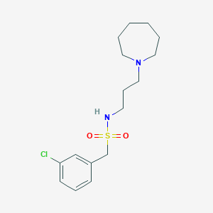molecular formula C16H25ClN2O2S B4841475 N-[3-(1-azepanyl)propyl]-1-(3-chlorophenyl)methanesulfonamide 