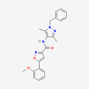 molecular formula C23H22N4O3 B4841483 N-(1-benzyl-3,5-dimethyl-1H-pyrazol-4-yl)-5-(2-methoxyphenyl)-3-isoxazolecarboxamide 