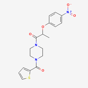 molecular formula C18H19N3O5S B4841511 1-[2-(4-nitrophenoxy)propanoyl]-4-(2-thienylcarbonyl)piperazine 