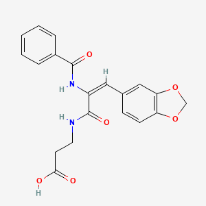 molecular formula C20H18N2O6 B4841517 N-[3-(1,3-benzodioxol-5-yl)-2-(benzoylamino)acryloyl]-beta-alanine 