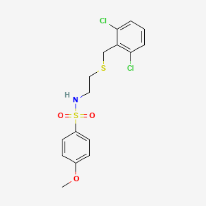 molecular formula C16H17Cl2NO3S2 B4841540 N-{2-[(2,6-dichlorobenzyl)thio]ethyl}-4-methoxybenzenesulfonamide 