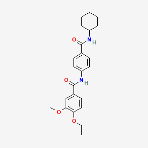 molecular formula C23H28N2O4 B4841541 N-{4-[(cyclohexylamino)carbonyl]phenyl}-4-ethoxy-3-methoxybenzamide 