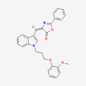 molecular formula C28H24N2O4 B4841552 4-({1-[3-(2-methoxyphenoxy)propyl]-1H-indol-3-yl}methylene)-2-phenyl-1,3-oxazol-5(4H)-one 