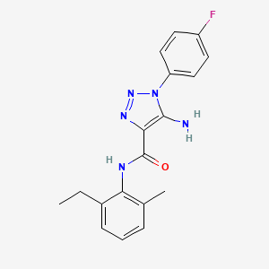 molecular formula C18H18FN5O B4841556 5-amino-N-(2-ethyl-6-methylphenyl)-1-(4-fluorophenyl)-1H-1,2,3-triazole-4-carboxamide 