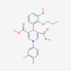 molecular formula C27H31NO6 B4841596 dimethyl 1-(3,4-dimethylphenyl)-4-(3-methoxy-2-propoxyphenyl)-1,4-dihydro-3,5-pyridinedicarboxylate 