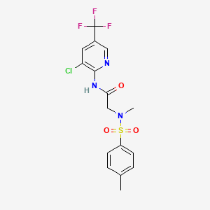 molecular formula C16H15ClF3N3O3S B4841601 N~1~-[3-chloro-5-(trifluoromethyl)-2-pyridinyl]-N~2~-methyl-N~2~-[(4-methylphenyl)sulfonyl]glycinamide 