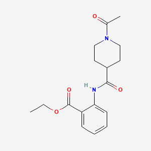 molecular formula C17H22N2O4 B4841605 ethyl 2-{[(1-acetyl-4-piperidinyl)carbonyl]amino}benzoate 