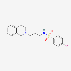 molecular formula C18H21FN2O2S B4841610 N-[3-(3,4-dihydro-2(1H)-isoquinolinyl)propyl]-4-fluorobenzenesulfonamide 
