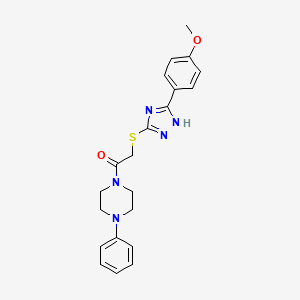 molecular formula C21H23N5O2S B4841639 1-({[5-(4-methoxyphenyl)-4H-1,2,4-triazol-3-yl]thio}acetyl)-4-phenylpiperazine 