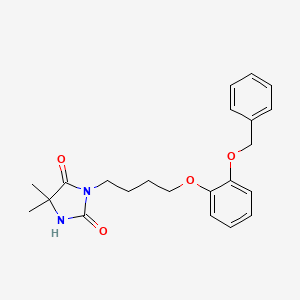 molecular formula C22H26N2O4 B4841645 3-{4-[2-(benzyloxy)phenoxy]butyl}-5,5-dimethyl-2,4-imidazolidinedione 