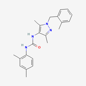 molecular formula C22H26N4O B4841652 N-[3,5-dimethyl-1-(2-methylbenzyl)-1H-pyrazol-4-yl]-N'-(2,4-dimethylphenyl)urea 