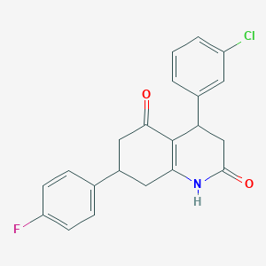 molecular formula C21H17ClFNO2 B4841666 4-(3-chlorophenyl)-7-(4-fluorophenyl)-4,6,7,8-tetrahydro-2,5(1H,3H)-quinolinedione 