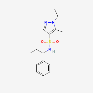 molecular formula C16H23N3O2S B4841726 1-ethyl-5-methyl-N-[1-(4-methylphenyl)propyl]-1H-pyrazole-4-sulfonamide 