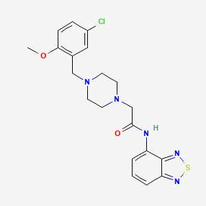 molecular formula C20H22ClN5O2S B4841753 N-2,1,3-benzothiadiazol-4-yl-2-[4-(5-chloro-2-methoxybenzyl)-1-piperazinyl]acetamide 