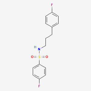 molecular formula C15H15F2NO2S B4841760 4-fluoro-N-[3-(4-fluorophenyl)propyl]benzenesulfonamide 