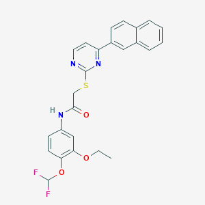 N-[4-(difluoromethoxy)-3-ethoxyphenyl]-2-{[4-(2-naphthyl)-2-pyrimidinyl]thio}acetamide