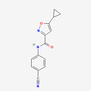 molecular formula C14H11N3O2 B4841798 N-(4-cyanophenyl)-5-cyclopropyl-3-isoxazolecarboxamide 