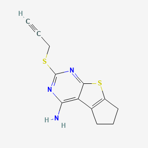 molecular formula C12H11N3S2 B4841812 2-(2-propyn-1-ylthio)-6,7-dihydro-5H-cyclopenta[4,5]thieno[2,3-d]pyrimidin-4-amine 