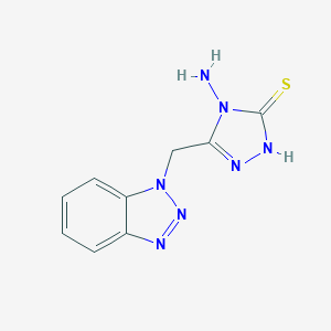 molecular formula C9H9N7S B484183 4-氨基-5-(1H-1,2,3-苯并三唑-1-基甲基)-4H-1,2,4-三唑-3-硫醇 CAS No. 122503-09-7