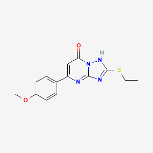 molecular formula C14H14N4O2S B4841858 2-(ethylthio)-5-(4-methoxyphenyl)[1,2,4]triazolo[1,5-a]pyrimidin-7(4H)-one 