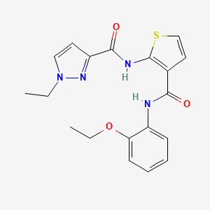 molecular formula C19H20N4O3S B4841895 N-(3-{[(2-ethoxyphenyl)amino]carbonyl}-2-thienyl)-1-ethyl-1H-pyrazole-3-carboxamide 
