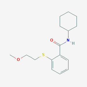 molecular formula C16H23NO2S B4841908 N-cyclohexyl-2-[(2-methoxyethyl)thio]benzamide 