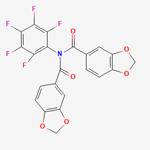 molecular formula C22H10F5NO6 B4841915 N-(1,3-benzodioxol-5-ylcarbonyl)-N-(pentafluorophenyl)-1,3-benzodioxole-5-carboxamide 