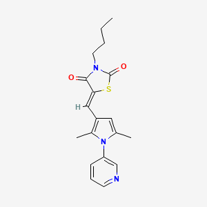 molecular formula C19H21N3O2S B4841917 3-butyl-5-{[2,5-dimethyl-1-(3-pyridinyl)-1H-pyrrol-3-yl]methylene}-1,3-thiazolidine-2,4-dione 