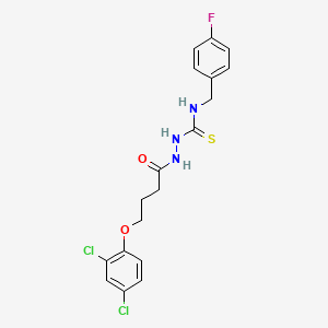 molecular formula C18H18Cl2FN3O2S B4841922 2-[4-(2,4-dichlorophenoxy)butanoyl]-N-(4-fluorobenzyl)hydrazinecarbothioamide 