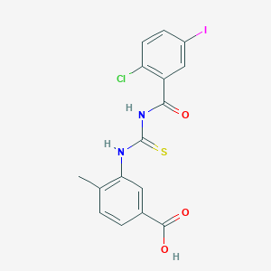 molecular formula C16H12ClIN2O3S B4841930 3-({[(2-chloro-5-iodobenzoyl)amino]carbonothioyl}amino)-4-methylbenzoic acid CAS No. 433953-08-3