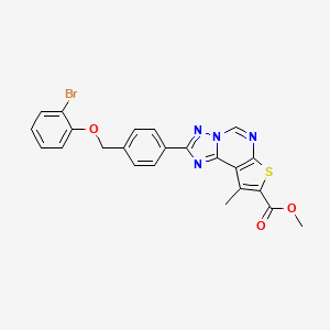 methyl 2-{4-[(2-bromophenoxy)methyl]phenyl}-9-methylthieno[3,2-e][1,2,4]triazolo[1,5-c]pyrimidine-8-carboxylate