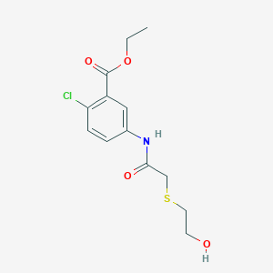 molecular formula C13H16ClNO4S B4841963 ethyl 2-chloro-5-({[(2-hydroxyethyl)thio]acetyl}amino)benzoate 