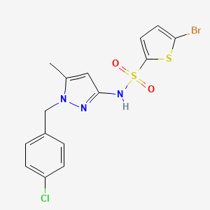 molecular formula C15H13BrClN3O2S2 B4841993 5-bromo-N-[1-(4-chlorobenzyl)-5-methyl-1H-pyrazol-3-yl]-2-thiophenesulfonamide 