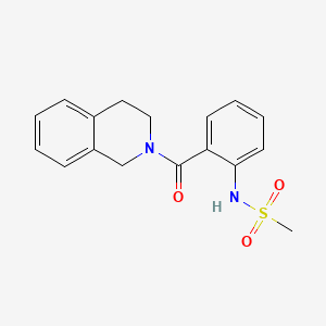 molecular formula C17H18N2O3S B4842023 N-[2-(3,4-dihydro-2(1H)-isoquinolinylcarbonyl)phenyl]methanesulfonamide 