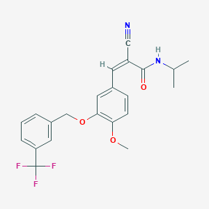 molecular formula C22H21F3N2O3 B4842043 2-cyano-N-isopropyl-3-(4-methoxy-3-{[3-(trifluoromethyl)benzyl]oxy}phenyl)acrylamide 