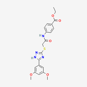 molecular formula C21H22N4O5S B4842054 ethyl 4-[({[5-(3,5-dimethoxyphenyl)-4H-1,2,4-triazol-3-yl]thio}acetyl)amino]benzoate 